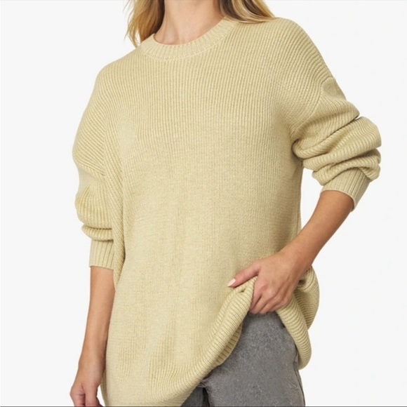NWT Danielle Bernstein WeWoreWhat Oversized Crewneck Sweater Desert Size L/XL - Picture 1 of 9
